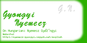 gyongyi nyemecz business card